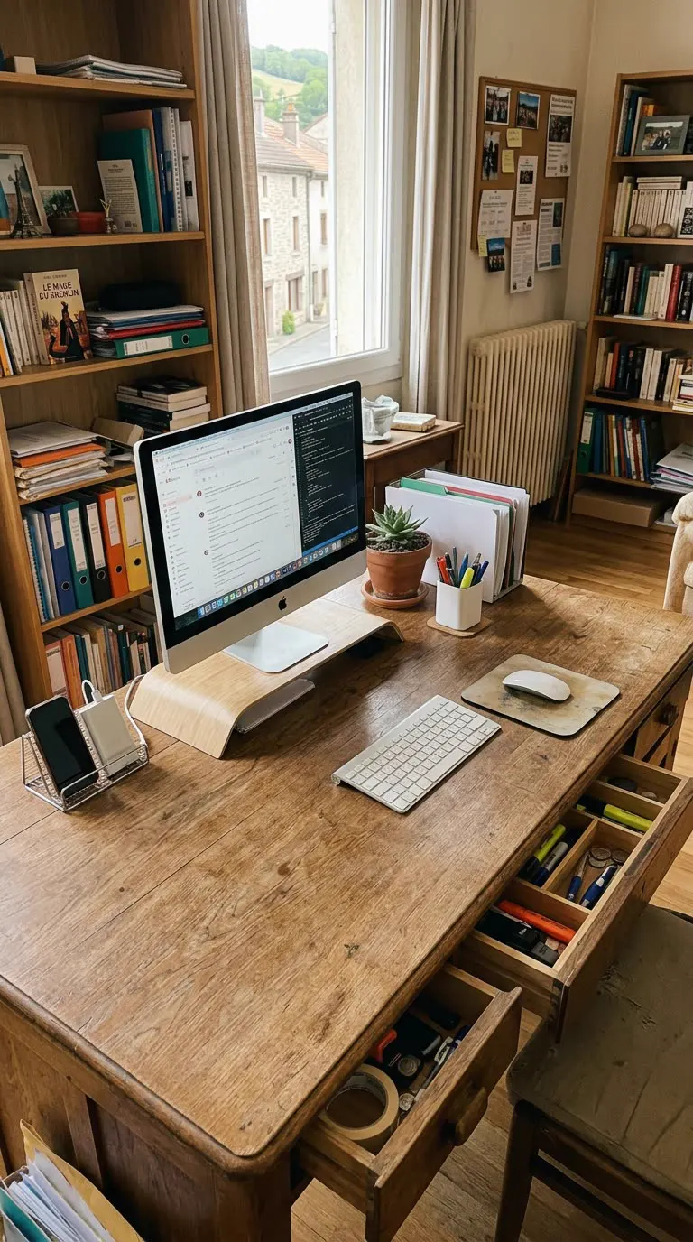 Bureau après l'intervention de rangement